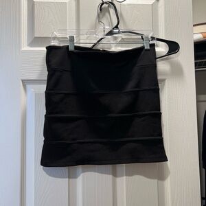 Black bodycon mini skirt